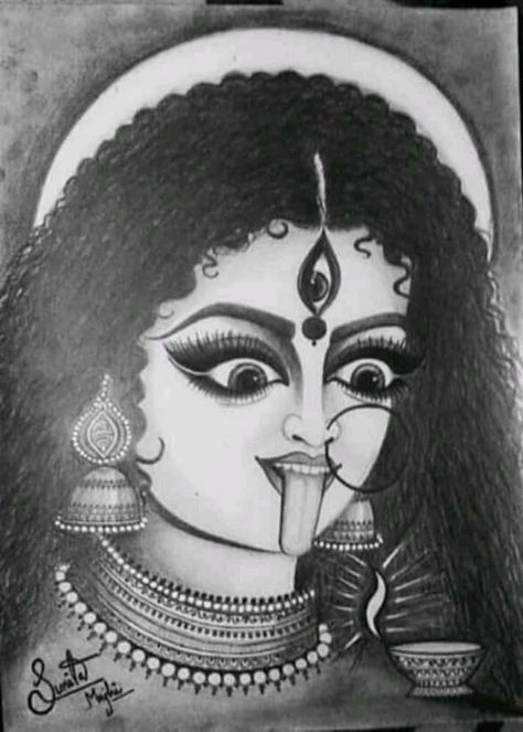 Ma Kali Drawing Sketch, Kali Mata Drawing Sketch, Maa Kali Drawing Sketch, Kali Maa Sketch, Maa Kali Sketch, Kali Mata Drawing, Varahi Mata, Mahakali Maa, Ma Kali