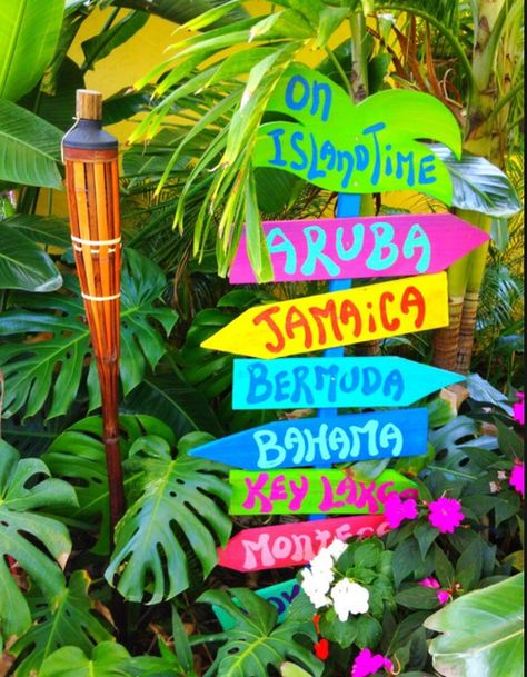 Beach directions signs Caribbean Theme Party, Tropisk Fest, Deco Surf, Caribbean Party, Island Party, Island Theme, Tropical Party, Beach Signs, Caribbean Islands