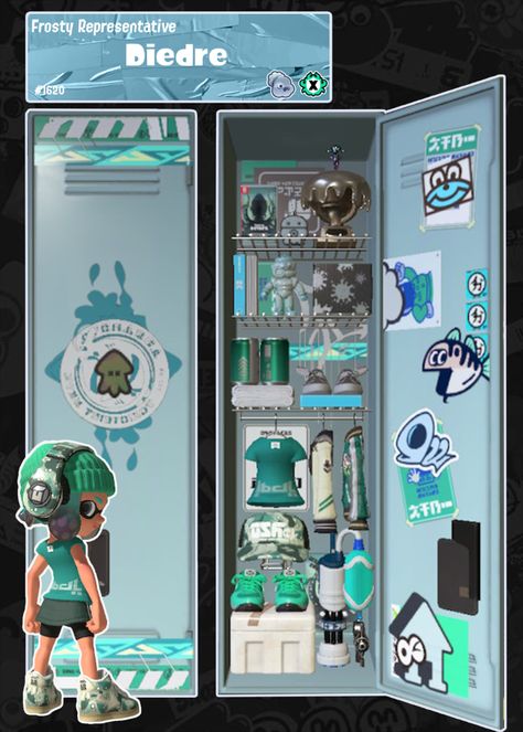 vanilla vs. strawberry vs. mint chip locker themes!! :D i loooove the pastel colors for this splatfest so much Splatoon Locker Stickers, Splatoon 3 Locker Ideas, Splatoon Locker Ideas, Locker Themes, Splatoon Locker, Locker Ideas, Kawaii Cups, Splatoon Games, Locker Designs