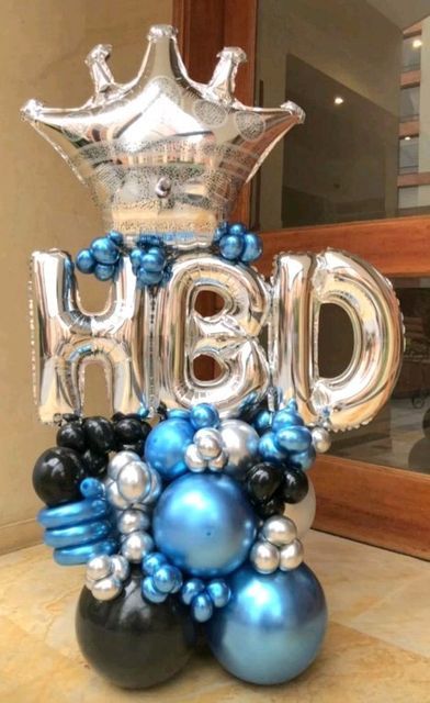 Online Birthday Card Maker, Man Bouquet, Balloon Crafts, Balloon Stands, Balloon Arrangements, Birthday Party Theme Decorations, Birthday Balloon Decorations, Balloon Gift, Balloon Backdrop