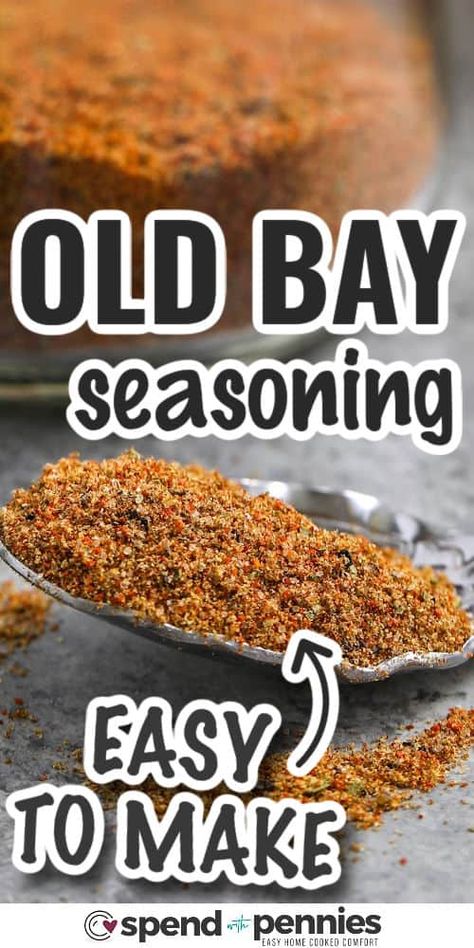 Whip up your own old bay seasoning with this copycat recipe! Using common spices found in your pantry, it mirrors the traditional flavor. Enhance your seafood favorites such as boiled shrimp, crab, or baked salmon with this versatile seasoning. It's equally delicious on chicken. Stick to the classic recipe or experiment with Cajun spices for a twist! #spendwithpennies #oldbayseasoning #oldbayseasoningrecipe #howtomakeoldbayseasoning Old Bay Seasoning Substitute, Substitute For Old Bay Seasoning, Homemade Old Bay Seasoning, Oldbay Seasoning Diy, Homemade Old Bay Seasoning Recipe, Old Bay Seasoning Recipe, Crab Seasoning, Chicken Stick, Cajun Seasoning Recipe