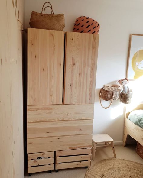 IKEA IVAR - storage solutions for a box room. Alice in Scandiland Box Room Nursery, Ikea Bed Slats, Ikea Raskog, Vintage Lockers, Box Room, Vintage Cupboard, House Shelves, Ikea Ivar, Box Bedroom