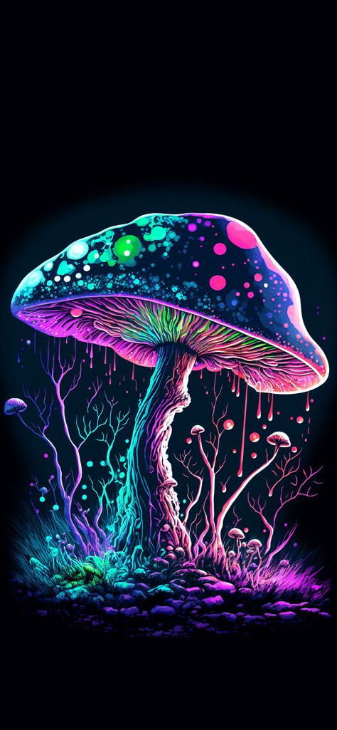 Trippy Mushroom Black Wallpapers - Trippy Mushroom Wallpapers Background Mushroom, Beautiful Pencil Drawings, Mushroom Wallpaper, Mushroom Pictures, Trippy Designs, Mushroom Drawing, Psychadelic Art, New Retro Wave, Witchy Wallpaper