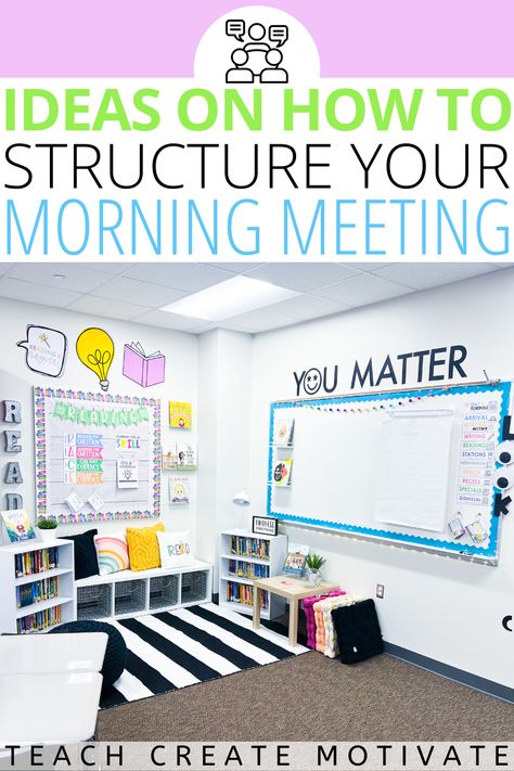 Morning meetings can support social-emotional learning in all the best ways! Use some of these morning meeting ideas to work on social-emotional skills and community building to give your day a positive start. (morning routine, elementary, SEL, class meeting, classroom community, morning meeting routines) Morning Meeting Board, Elementary Sel, Middle School Reading Classroom, Morning Meeting Ideas, Classroom Morning Routine, Start Morning, Class Meeting, Goal Setting For Students, Classroom Meetings