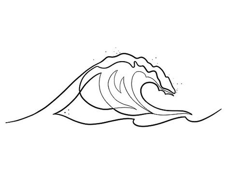 Mo Ganji, Wave Drawing, Kunst Tattoos, Waves Line, Minimalist Drawing, Line Art Tattoos, Waves Tattoo, Outline Art, Line Tattoos