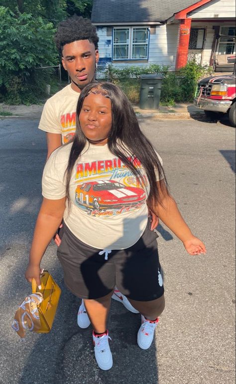 Black Plus Size Couples Goals, Plus Size Couples Goals, Couples Matching Outfits Swag, Matching Fits, Plus Size Baddie Outfits, Outing Outfit, Black Relationship Goals, Cute Couple Outfits, Black Love Couples