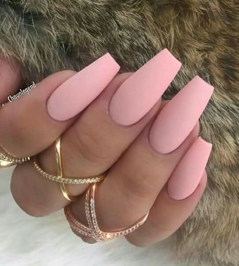 Pastel Pink Nails, Matte Pink Nails, Cute Pink Nails, Matte Nails Design, Simple Acrylic Nails, Fall Acrylic Nails, Matte Pink, Acrylic Nails Coffin Short, Summer Acrylic Nails