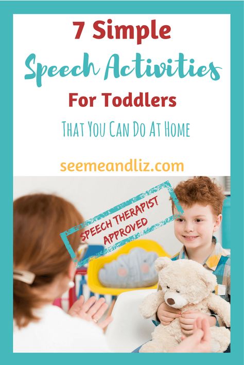 7 SImple Speech Therapy Activities For Toddlers you can do at home. These are speech therapist approved! Speech Activities For Toddlers, Speech Delay Activities, Speech Therapy At Home, Language Development Activities, Toddler Speech, Toddler Speech Activities, Preschool Speech Therapy, Speech Language Activities, Speech Delay