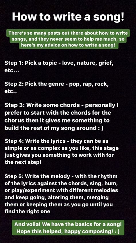 How To Make A Song In 5 Minutes, Song Writing Format, How To Produce Your Own Music, How Do You Write A Song, Writing Songs Tips, Composing Music Tips, Writing Music Tips, Song Making Tips, How To Compose Music