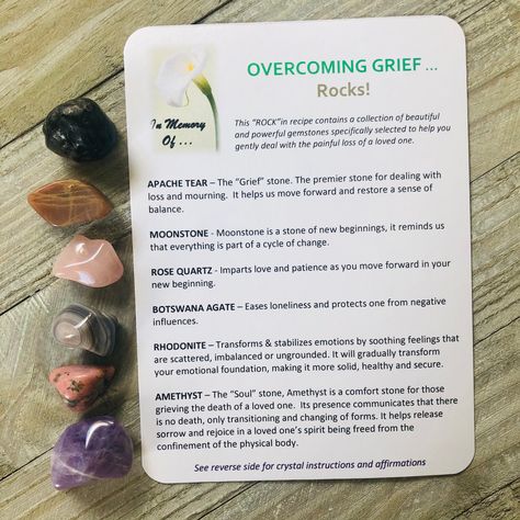 Crystal Combos, Apache Tears Stones, Crystal Tips, Witch School, Crystal Healing Chart, Dealing With Loss, Globe Amaranth, Spiritual Things, Comfort Quotes