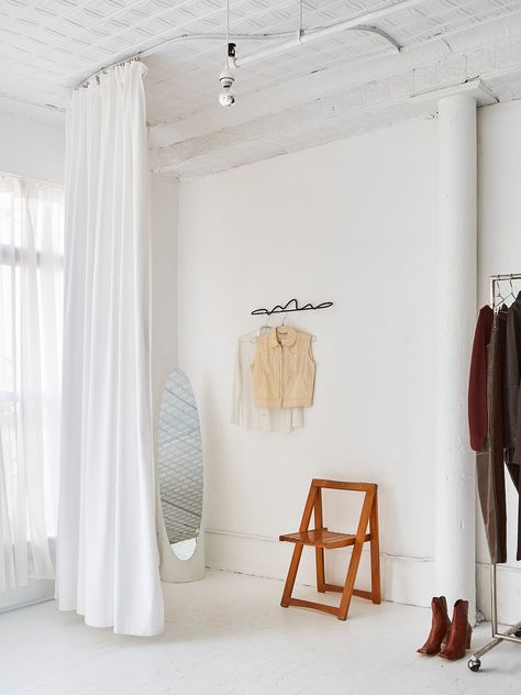 How to Hang Curtains From the Ceiling | domino Curtains From The Ceiling, Hang Curtains From Ceiling, Wall Pantry Ideas, Brooklinen Sheets, Woman Bedroom Ideas, Grown Woman Bedroom Ideas, Wall Pantry, How To Hang Curtains, Stylish Entryway