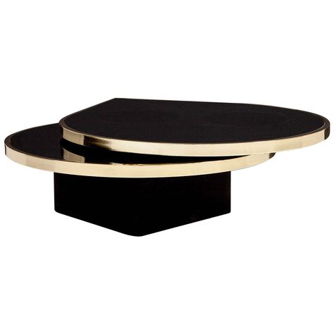 Black Glass and Brass Tear Drop Swivel Cocktail Table by DIA, Signed Lift Up Coffee Table, Round Coffee Table Modern, Sculptural Furniture, Modern Sofa Designs, Industrial Coffee Table, Brass Coffee Table, Gold Coffee Table, Coffee And Cocktail Tables, Furniture Side Tables