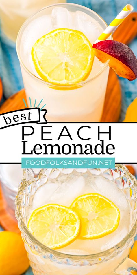 Peach Frozen Drinks, Pear Lemonade Recipe, Frozen Peach Drinks Alcohol, Refreshing Peach Lemonade, Frozen Peach Lemonade Slush, Peach Lemonade Recipe, Homemade Peach Iced Tea, Lemonade Punch Recipe, Passion Tea Lemonade