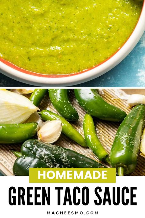 Green Sauce Recipe Tacos, How To Make Green Sauce For Tacos, Green Taco Salsa, Mexican Restaurant Green Sauce, Mexican Green Sauce For Tacos, Homemade Green Sauce, Green Verde Sauce, Taco Sauce Recipe Mexican, Taco Truck Green Sauce