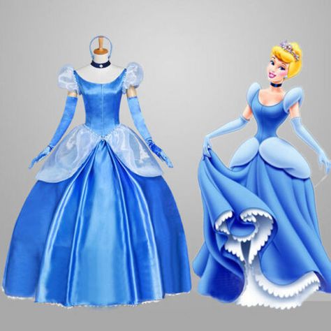 hot! Adult Princess Cinderella Costume Luxury Stage Fancy Cosplay Dress | eBay Princess Cinderella Costume, Cinderella Blue Dress, Cinderella Dress Costume, Blue Dress Costume, Cosplay Disney, Cinderella Cosplay, Disney Women, Ladies Fancy Dress, Rapunzel Dress