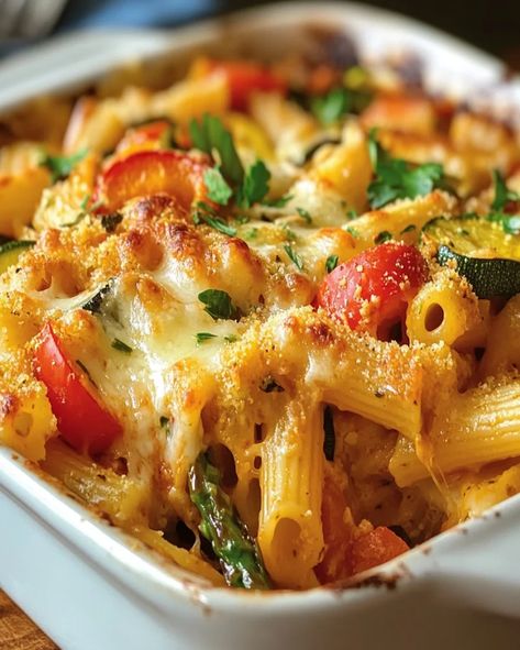 Baked Mostaccioli with Spring Vegetables - Easy Recipe Baked Mostaccioli Recipe, Mostaccioli Recipe, Baked Mostaccioli, Fancy Dinner Recipes, Delicious Family Meals, Pasta Lover, Hearty Dinner, Spring Vegetables, Fancy Dinner