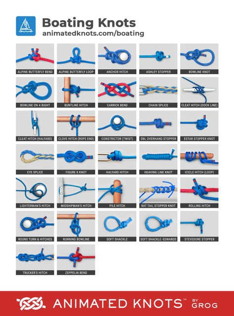 Animated Knots, Scout Knots, Sailing Knots, Camping Knots, Survival Knots, Knots Guide, Decorative Knots, Nautical Knots, Overhand Knot