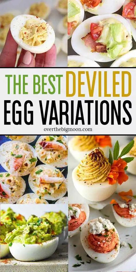 I've rounded up some of the Best Deviled Egg Variations for you to consider for your next dinner or party! I've got everything from some classic recipes to some variations that you've never even heard of! From overthebigmoon.com! Egg Appetizer, Egg And Grapefruit Diet, Devilled Eggs Recipe Best, Devilled Eggs, Best Deviled Eggs, Classic Recipes, Deviled Eggs Recipe, Eggs Recipe, Deviled Egg