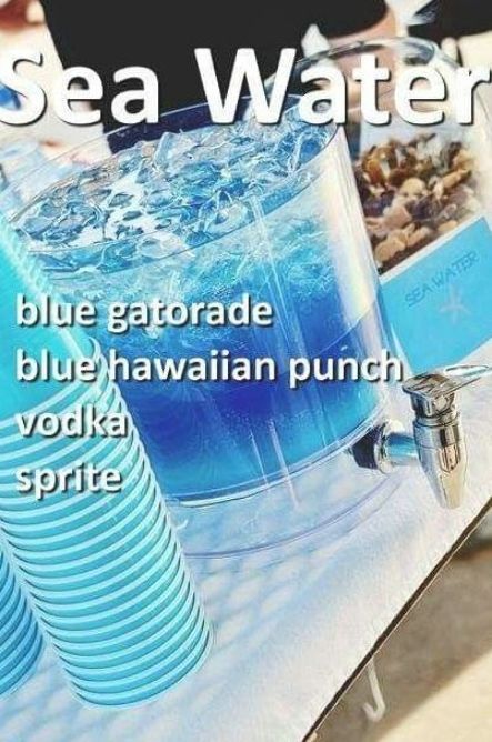 Alcohol Party Drinks, Tropical Punch Recipe, Drinks Alcohol Recipes Party, Blue Gatorade, Vodka Sprite, Shots Alcohol Recipes, Triple Sec Cocktails, Blue Hawaiian Punch, Christmas Drinks Alcohol Recipes