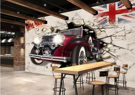 Broken Wall, Photo Bleu, Break Wall, Wallpaper For Walls, Mural 3d, Murals Wallpaper, 3d Wall Murals, Painting 3d, Car Wall Art