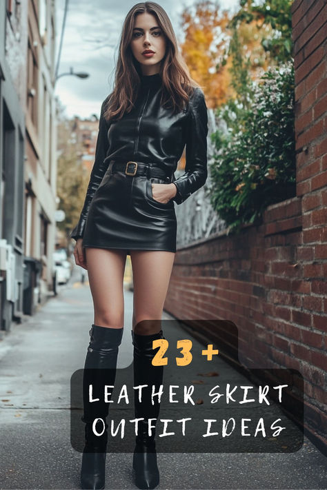 Searching For Fresh Fashion Ideas? Revamp Your Closet With 23+ Stylish Leather Skirt Outfit Inspirations That Will Elevate Your Everyday Looks! These Outfits Combine Comfort And Style Perfectly. Click To Discover How To Incorporate Leather Skirts Into Your Wardrobe! 👗🖤
#LeatherSkirt #FashionInspo #StyleTrends #OutfitIdeas #ChicFashion #WardrobeRefresh #TrendyLooks Leather Short Skirt Outfit, Black Leather Skirt Outfit Going Out, Black Leather Mini Skirt Outfit, Leather Skirt Outfit Party Night, Black Leather Skirt Outfit, Leather Short Skirt, Skirt Outfit Inspiration, Short Skirts Outfits, Leather Skirt Outfit