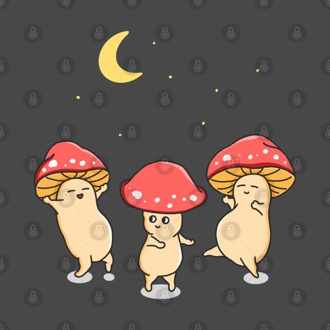 Check out this awesome 'Dancing Mushrooms' design on @TeePublic! Mushroom Dance, Dancing Mushroom Drawing, Dancing Mushroom Tattoo, Dancing Mushroom, Mushroom Guy Tattoo, Frog With Mushroom Hat Tattoo, Frog Sitting On Mushroom Drawing, Cute Mooshroom Art, Cartoon Mushroom