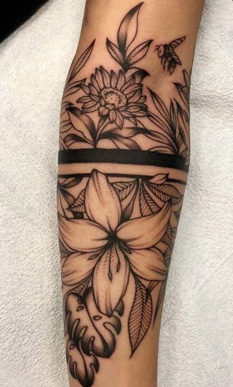 Arm Cover Up Tattoos, Anklet Tattoos, Forarm Tattoos, Beautiful Flower Tattoos, Tattoos For Women Half Sleeve, Best Tattoos For Women, Floral Tattoo Sleeve, Half Sleeve Tattoos, Forearm Tattoo Women