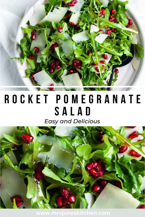 Arugula And Pomegranate Salad, Pomegranate Arugula Salad, Rocket Salad Ideas, Spring Mix Pomegranate Salad, Pomagranet Salad, Rocket Salad Recipe, Salad Recipes With Pomegranate, Xmas Salads Recipes, Bbq Salads Side Dishes