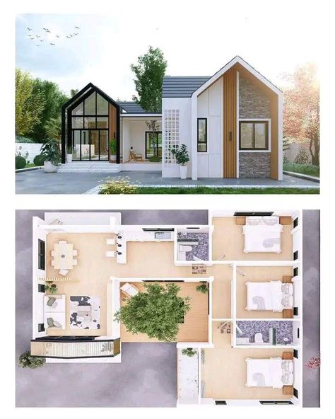 Small House Blueprints, Small House Layout, House Floor Design, Casas The Sims 4, Sims House Plans, House Layout Plans, Minimal House Design, Architectural House Plans, Small House Design Plans