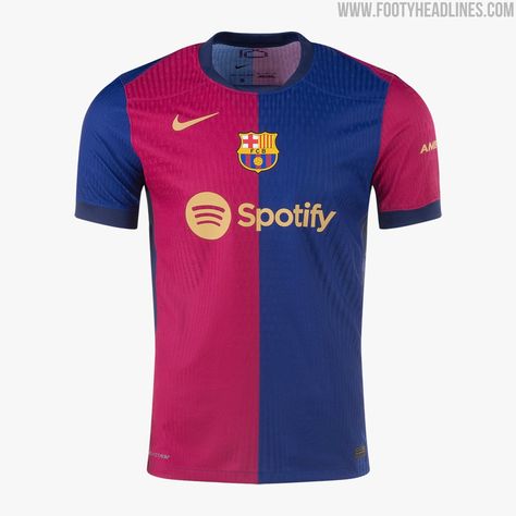 FC Barcelona 24-25 Home Kit Released - Footy Headlines Manchester City Real Madrid, Club Tijuana, Bologna Fc, Barcelona Home, Atalanta Bc, Arsenal Liverpool, Real Zaragoza, Barcelona Soccer, Soccer Equipment