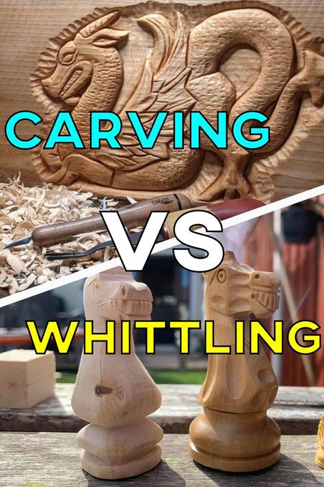 carving, whittling, difference Simple Wood Carving Projects, Hand Carving For Beginners, How To Whittle Wood, Wood Whittling Patterns, Carving Wood For Beginners, Wood Carving For Beginners Tutorials, Whittling Beginner, Beginner Carving Projects, Whittling Ideas For Beginners