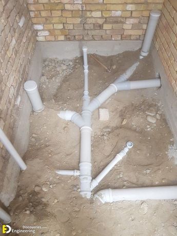 House Drainage, House Drainage System, House Plumbing, Plumbing Layout, Bathroom Design Layout, Bathroom Decor Ideas Themes, Drainage System, Plumbing Installation, Diy Plumbing