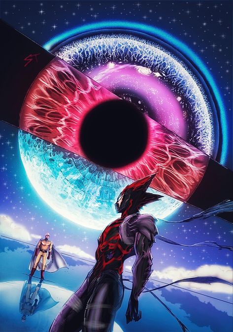 Saitama Vs Garou, One Punch Man 1, Opm Manga, Genos Wallpaper, Eye Of God, Saitama One Punch, Anime Photo Profile Dark, Saitama One Punch Man, Manga Wallpaper