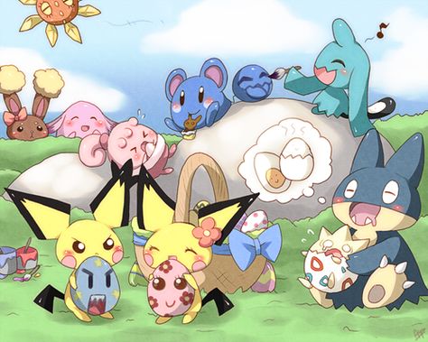 Pokémon Drawings, Pokemon Easter, Baby Pokemon, Pokemon Craft, Pokemon 20, Happy Easter Everyone, Easter Images, Pokemon Party, Pokémon Master