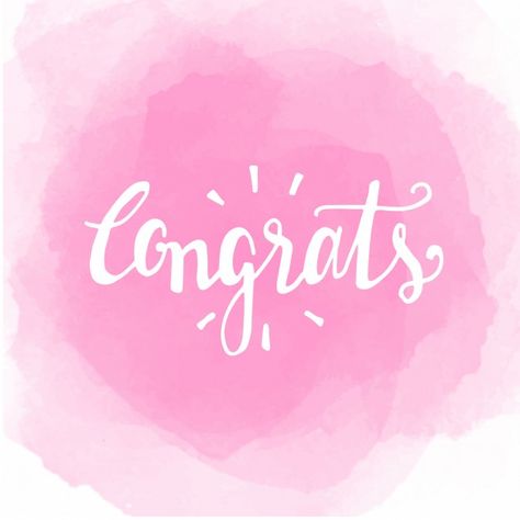 Watercolor congratulations design | Free Vector #Freepik #freevector #background #watercolor #texture #badge Congratulations Design, Congratulations Pictures, Congrats Quotes, Congratulations Images, Congratulations Quotes, Cupcake Toppers Free, Message Wallpaper, Happy Birthday Wishes Cards, Friends Image