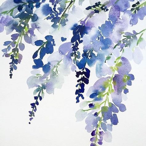 Watercolour Inspiration, Hydrangea Flowers, 수채화 그림, Ink Drawings, Arte Sketchbook, Watercolor Inspiration, Blue Violet, Watercolor Techniques, Beautiful Bouquet