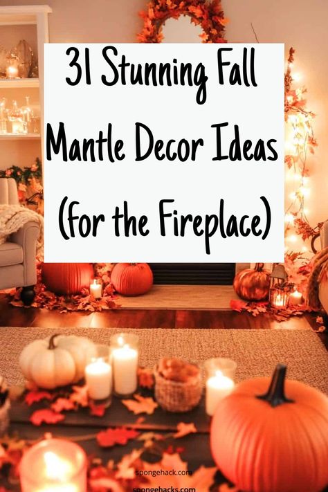 I’ve been hitting the stores lately and let me tell you, they’re practically bursting with fall decor! The moment those crisp autumn vibes start rolling in, I can’t help but get all giddy about transforming my space with cozy, pumpkin-spiced goodness. It’s like every corner is calling out for a sprinkle of fall magic and […] Thanksgiving Decor Fireplace, Fall Decor For Mantel With Tv, Mantle Decor Thanksgiving, Fall Fireplace Ideas, Mantle Decorating, Fall Fireplace Garland Diy, Thanksgiving Fireplace Decor, Fall Chimney Decor Fire Places, Fall Mantels Mantles Decor