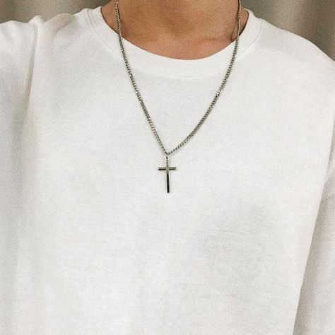 Cross Necklace Aesthetic Men, Male Jewellery, Christian Cross Necklace, Mens Cross Necklace, Mens Necklace Pendant, Christian Necklace, Custom Rubber Stamps, Mens Crosses, Cross Chain