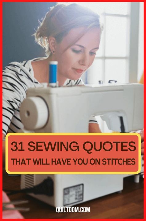 Get that needle work and be inspired to start your next fabric craft. Read this collection of sewing quotes that will surely have you on stitches. Quotes About Sewing, Quilt Quotes Inspiration, Seamstress Quotes, Quilting Sayings, Sewing Sayings, Quilters Quotes, Sewing Quotes Funny, Personalized Quilt Labels, Quilting Humor