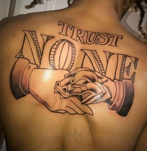 pinterest: @ nandeezy † Trust None, Meaningful Tattoos For Men, Gangsta Tattoos, Money Tattoo, Half Sleeve Tattoos For Guys, Arm Tattoos For Guys, Half Sleeve Tattoo, Dope Tattoos, Beauty Tattoos