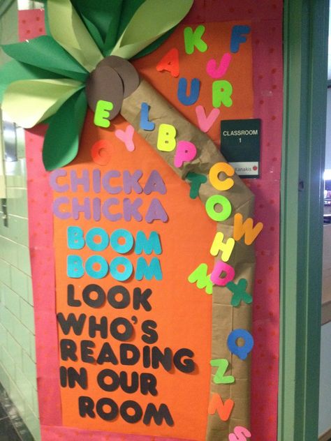 Story Book Door Decorations, Literacy Themed Classroom Door, Book Bulletin Board Preschool, Crayon Classroom Door Ideas, I Love To Read Month Door Decorations, Book Classroom Door Ideas, Reading Teacher Door Decorations, Book Theme Door Decorations Classroom, Book Themed Door Decorations