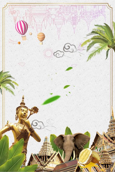 Thai Fashion Style Travel Poster Background Template Thailand Background, Thai Background, Thai Poster, Poster Background Template, Thailand Poster, Thailand Fashion, Thai Fashion, Japanese Travel, Travel Poster Design