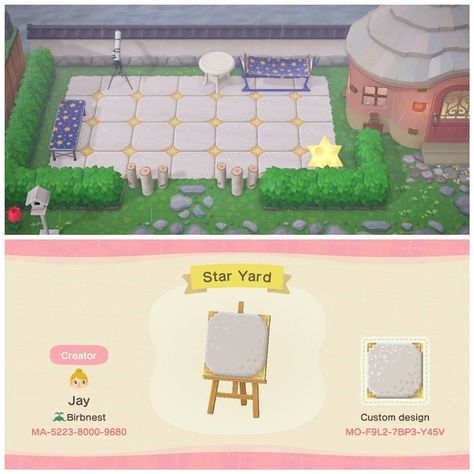 ACNH Custom Design Codes on Instagram: “Star tile floor perfect for stargazing area designed by birbsnest on Twitter” Star Tile Floor, Acnh Yellow, Acnh Custom Design Codes, Acnh Custom Design, Yellow Tiles, Star Tile, Animal Crossing Guide, Yellow Tile, Animal Crossing Qr Codes Clothes