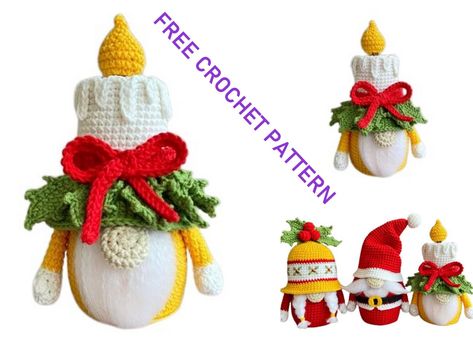 Amigurumi Christmas Set Gnome Free Crochet Pattern Free Crochet Pattern - Amıgurum.com Bolero Haken, Crochet Gnomes Pattern Free, Doll Amigurumi Free Pattern, Christmas Crochet Patterns Free, Amigurumi Christmas, Crochet Christmas Gifts, Crochet Xmas, Crochet Animals Free Patterns, Crochet Amigurumi Free Patterns