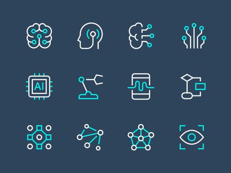 Artificial Intelligence Icons by Denis Rodchenko | Dribbble | Dribbble Software Logo, Technology Icon, Best Icons, Medical Technology, Technology Logo, Logo Ideas, Design Thinking, 로고 디자인, Innovation Technology