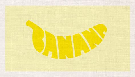 Objects Typography by Hayrullah Yorgancı, via Behance Typography Objects, Muffins Banana, Banana Design, Bread Banana, Banana Diet, Recipes Banana, Fruit Banana, Banana Pattern, Typographic Logo Design