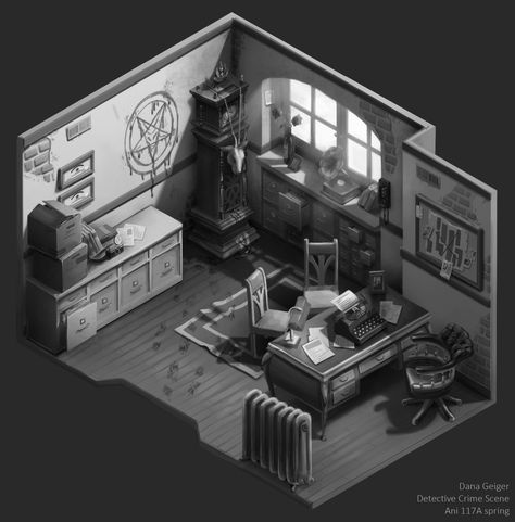 ArtStation - A Threat in The Detective's Office, Dana Geiger