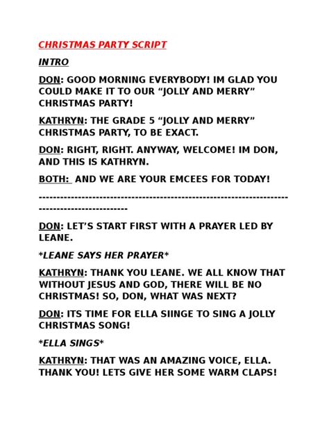 This is an example of a script used for a Christmas party! You can copy it any way you want, just change your name and the other names! Thank you very much. I hope you like it. Emcee Script For Christmas Party, Emcee Script Program For Christmas Party, Christmas Party Program Flow Sample, Christmas Party Program Flow, Pentagon Christmas, Christmas Party Program, Christmas Program Ideas, Egypt Display, Program Flow