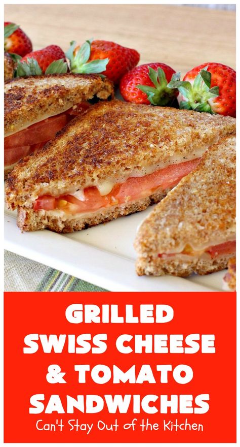 Grilled Swiss Cheese Sandwich, Swiss Grilled Cheese, Healthy Grilled Cheese, Swiss Cheese Recipes, Grilled Sandwich Recipe, Tomato Sandwiches, Making Grilled Cheese, Cheese And Tomato, Grilled Cheese Sandwiches