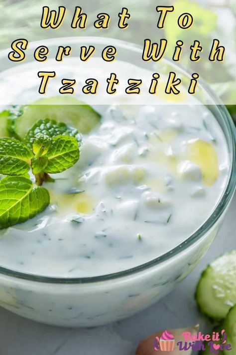 Here's a list of what to serve with tzatziki sauce that ranges from gyros to cheeseburgers and everything in between! It is such a versatile condiment that you can use it as a dipping sauce, a dressing, or substitute other ingredients! Once you check out these ideas, you'll be using tzatziki for everything! BakeItWithLove.com #bakeitwithlove #tzatziki #condiment #sauce #ideas What Goes With Tzatziki Sauce, What To Serve With Tzatziki Sauce, Uses For Tzatziki Sauce, What To Serve With Tzatziki Dip, Tzatziki Sauce Uses, Tsaziki Sauce, Taziki Sauce Recipe, Mediterranean Sauces, Taziki Sauce